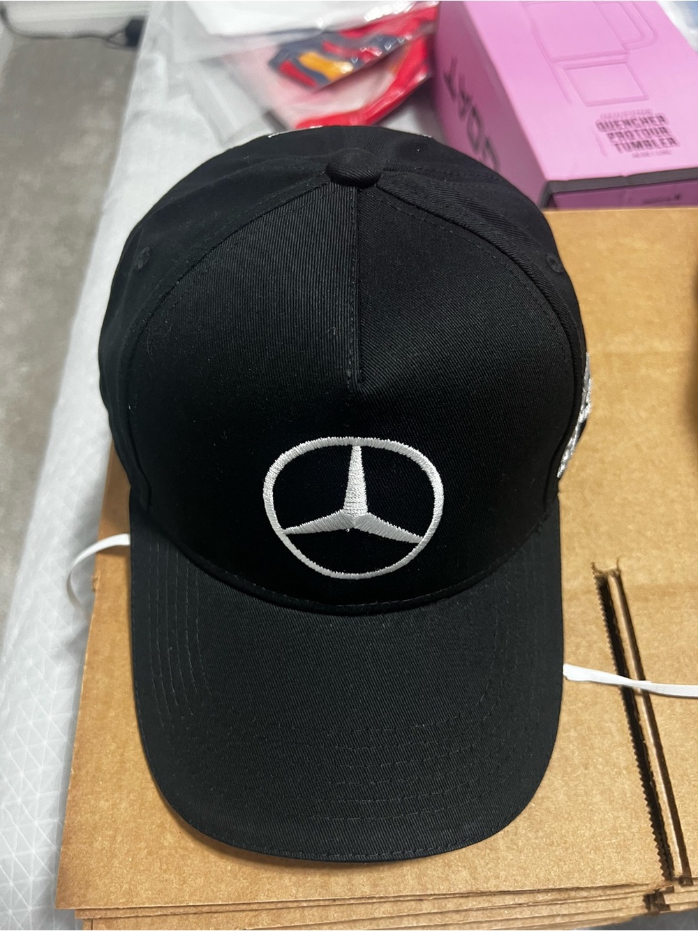 Black Mercedes AMG Cap with Embroidered Logo